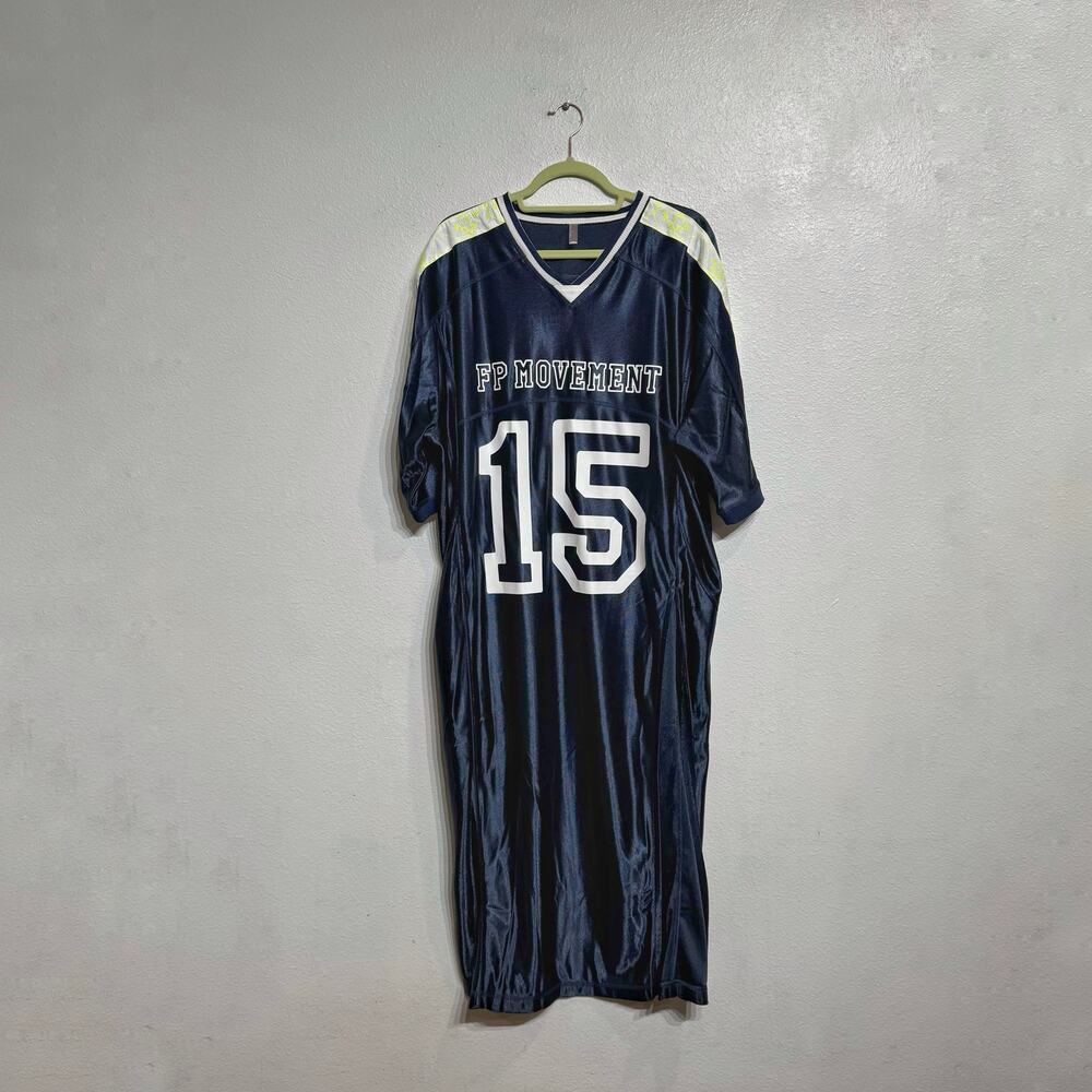 Free People Movement Navy Combo Happy Camper Tee Shirt Maxi Dress Sz S - Picture 2 of 12